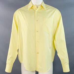 XS Butter Yellow Cotton Oversized Long Sleeve Shirt
